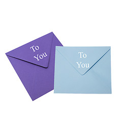 Image showing Purple and Blue Envelope