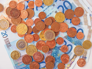 Image showing Euros coins and notes