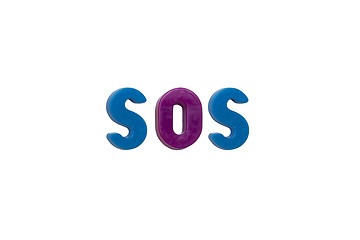 Image showing Letter magnets SOS