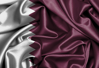 Image showing Satin flag, three dimensional render