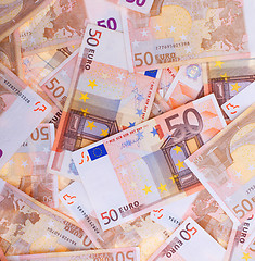 Image showing 50 Euro, seamless background