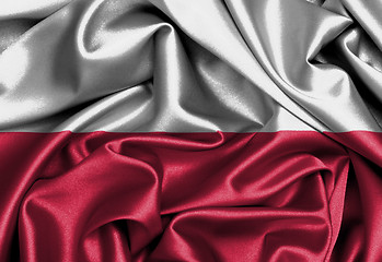 Image showing Satin flag, three dimensional render