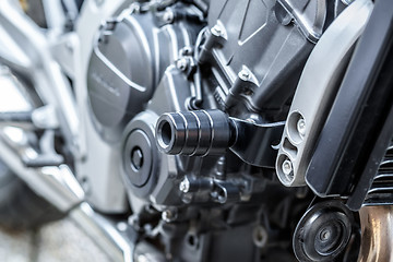 Image showing Motorcycle engine close-up detail background