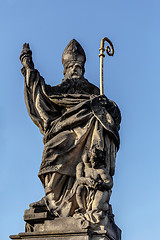 Image showing Staue on the Charles Bridge in Prague, Czech Republic.