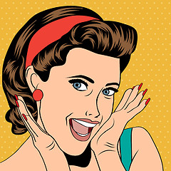 Image showing popart retro woman in comics style