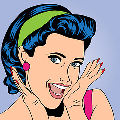 Image showing popart retro woman in comics style