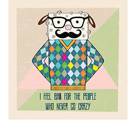 Image showing cool sheep hipster, hand draw illustration