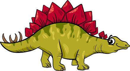 Image showing stegosaurus dinosaur cartoon illustration