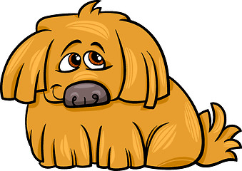 Image showing cute hairy dog cartoon illustration