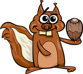 Image showing squirrel with nut cartoon illustration