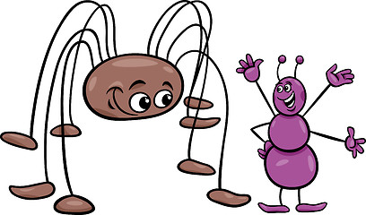 Image showing ant and opilion cartoon illustration