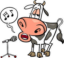 Image showing singing cow cartoon illustration