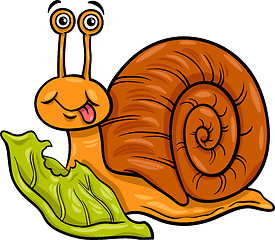 Image showing snail and lettuce cartoon illustration