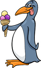 Image showing penguin with ice cream cartoon