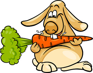 Image showing lop rabbit with carrot cartoon