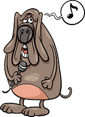 Image showing singing dog cartoon illustration