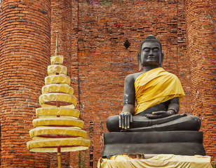 Image showing Buddha statue in ruins of the temple. Ayuthaya, Thailand