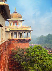 Image showing Asian style tower, Red ford, Agra, India