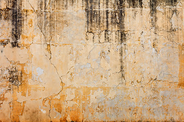Image showing Old concrete wall with peels off paint