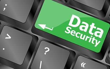 Image showing data security word with icon on keyboard button