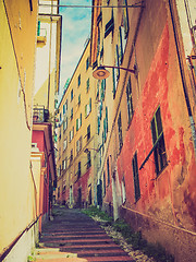 Image showing Retro look Genoa old town