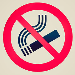 Image showing Retro look No smoking sign