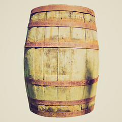 Image showing Retro look Wooden barrel cask