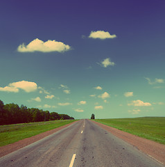 Image showing road under sky - vintage retro style