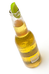 Image showing Bottle of beer with lime

