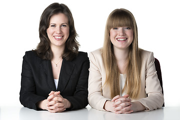 Image showing Two sitting women