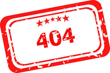 Image showing 404 error red Rubber Stamp over a white background