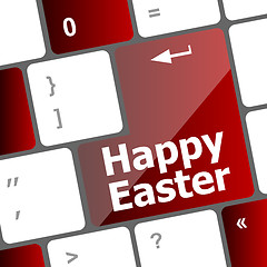 Image showing Happy Easter text button on keyboard keys