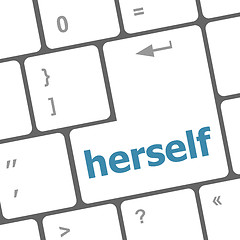 Image showing herself word on computer pc keyboard key