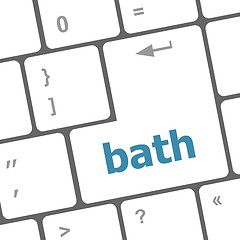 Image showing bath word on keyboard key, notebook computer