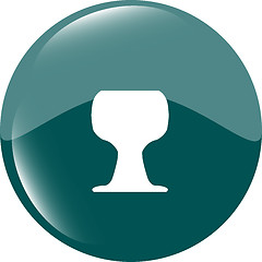 Image showing Coffee or tea cup icon, web button isolated