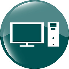 Image showing laptop or computer sign web button icon isolated on white