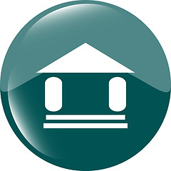 Image showing button with summer home, web icon sign