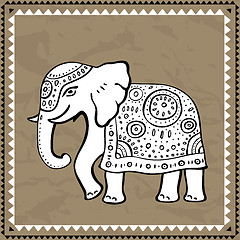 Image showing Ethnic elephant.  Indian style.