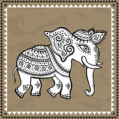 Image showing Ethnic elephant.  Indian style.