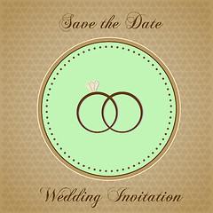 Image showing Wedding card with two rings