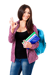 Image showing Girl with backpack