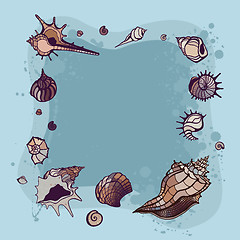 Image showing Summer Frame of seashells.