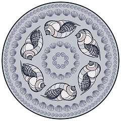 Image showing  Mandala made of Seashells.