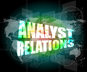 Image showing analyst relations words on digital screen