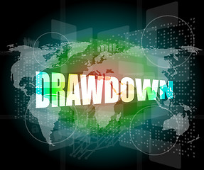 Image showing Drawdown word on digital screen