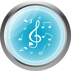 Image showing music round glossy web icon on white background