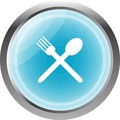 Image showing web buttons food icon: spoon and fork sign