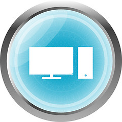 Image showing computer pc icon button isolated on white