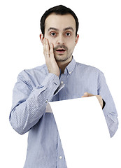 Image showing Man holding a paper