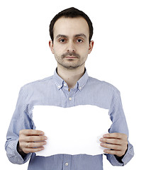 Image showing Man holding a paper